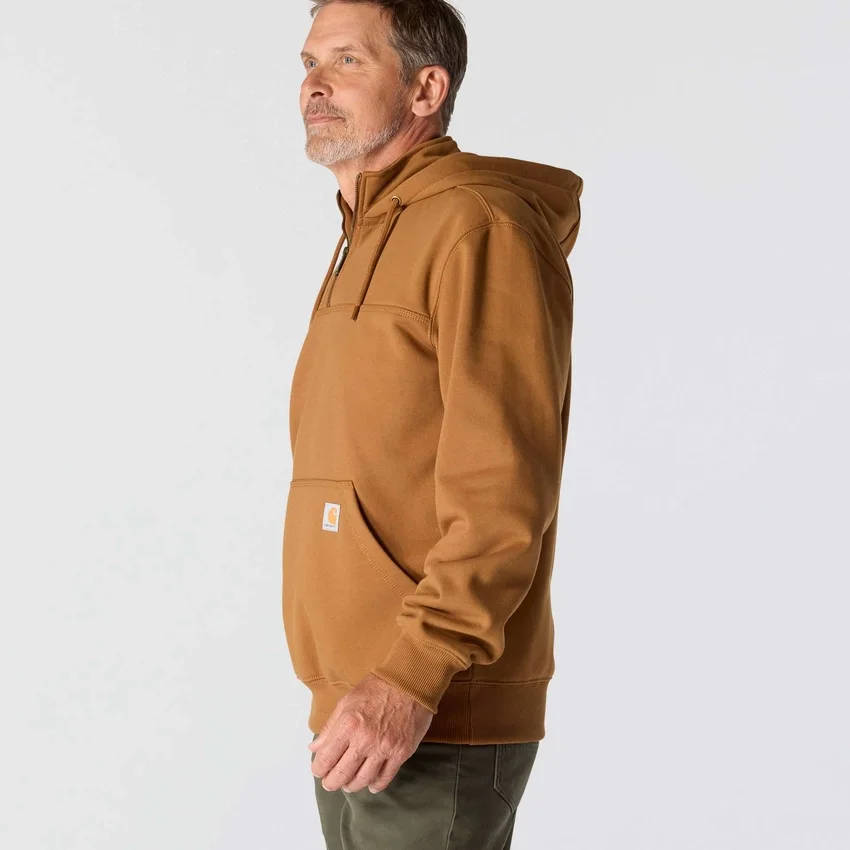 Camisola com capuz e fecho de 1/4 de comprimento Paxton para homem, resistente e repelente à água - Hoodies carhartt Rain Defender
