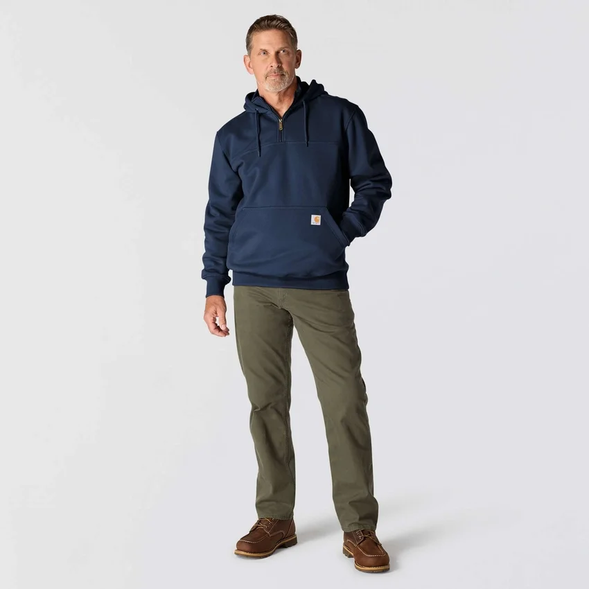 Camisola com capuz e fecho de 1/4 de comprimento Paxton para homem, resistente e repelente à água - Hoodies carhartt Rain Defender