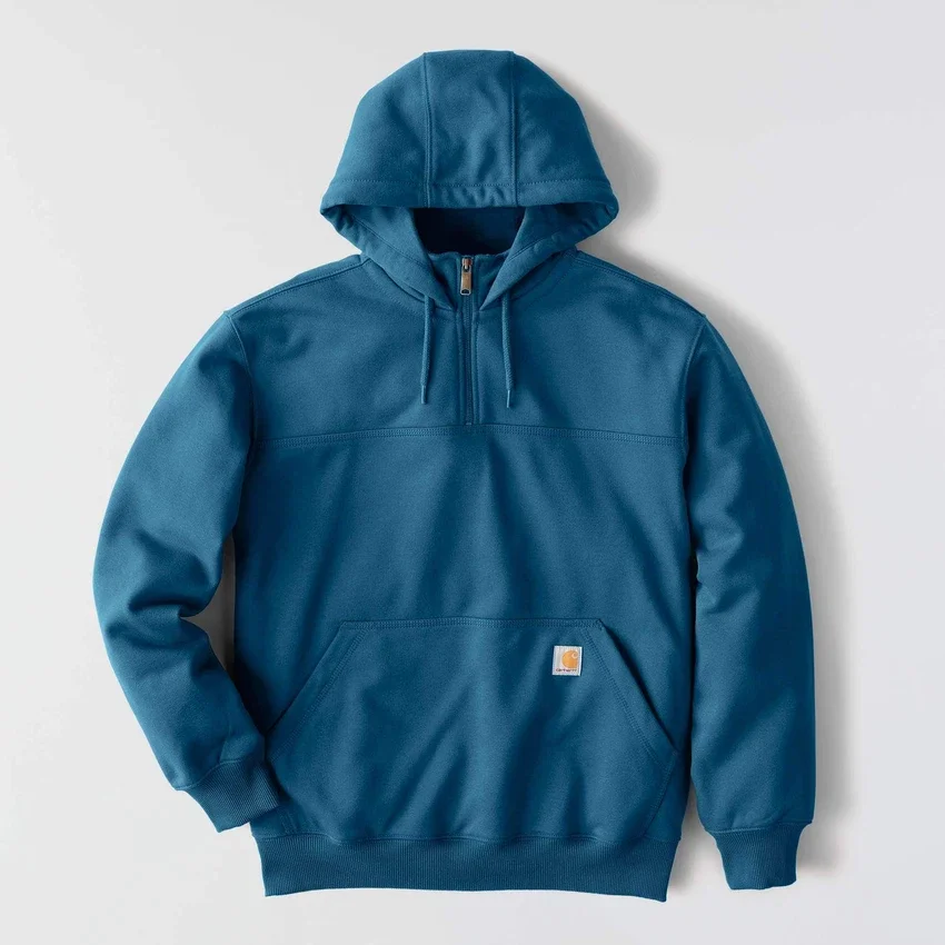 Camisola com capuz e fecho de 1/4 de comprimento Paxton para homem, resistente e repelente à água - Hoodies carhartt Rain Defender
