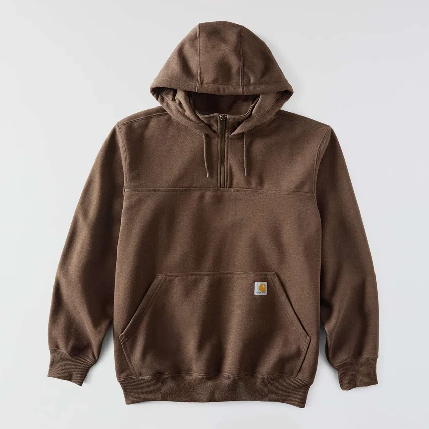 Camisola com capuz e fecho de 1/4 de comprimento Paxton para homem, resistente e repelente à água - Hoodies carhartt Rain Defender