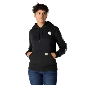 Camisola com capuz e logótipo Clarksburg icónica para mulher, com corte descontraído e forro polar