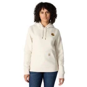 Camisola com capuz e logótipo Clarksburg icónica para mulher, com corte descontraído e forro polar