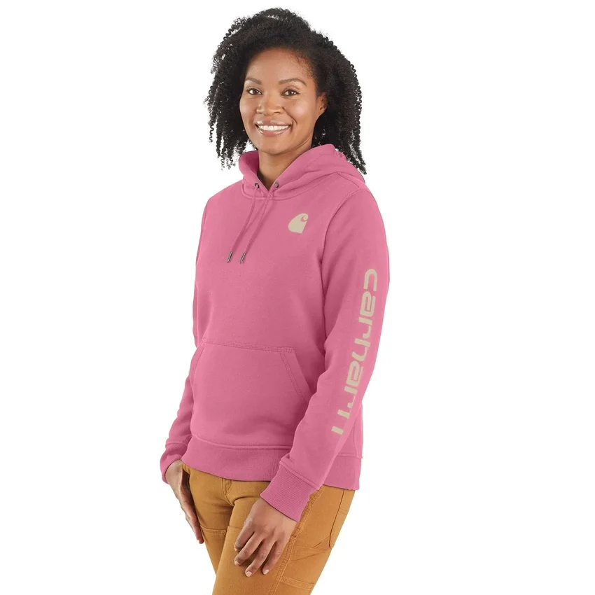 Camisola com capuz e logótipo Clarksburg icónica para mulher, com corte descontraído e forro polar