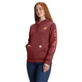 Camisola com capuz e logótipo Clarksburg icónica para mulher, com corte descontraído e forro polar