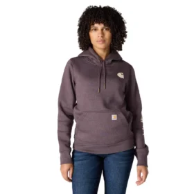 Camisola com capuz e logótipo Clarksburg icónica para mulher, com corte descontraído e forro polar