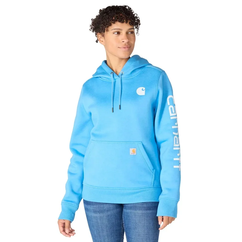 Camisola com capuz e logótipo Clarksburg icónica para mulher, com corte descontraído e forro polar
