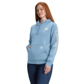 Camisola com capuz e logótipo Clarksburg icónica para mulher, com corte descontraído e forro polar
