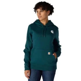 Camisola com capuz e logótipo Clarksburg icónica para mulher, com corte descontraído e forro polar