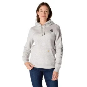 Camisola com capuz e logótipo Clarksburg icónica para mulher, com corte descontraído e forro polar
