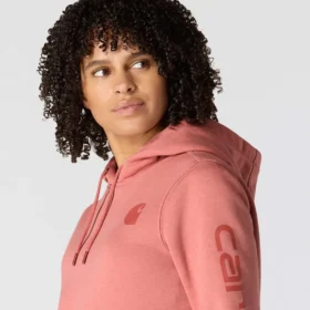 Camisola com capuz e logótipo Clarksburg icónica para mulher, com corte descontraído e forro polar