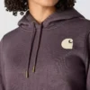Camisola com capuz e logótipo Clarksburg icónica para mulher, com corte descontraído e forro polar