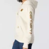 Camisola com capuz e logótipo Clarksburg icónica para mulher, com corte descontraído e forro polar
