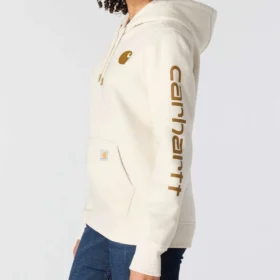 Camisola com capuz e logótipo Clarksburg icónica para mulher, com corte descontraído e forro polar