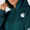 Camisola com capuz e logótipo Clarksburg icónica para mulher, com corte descontraído e forro polar