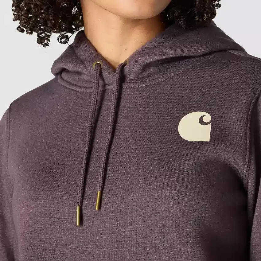Camisola com capuz e logótipo Clarksburg icónica para mulher, com corte descontraído e forro polar