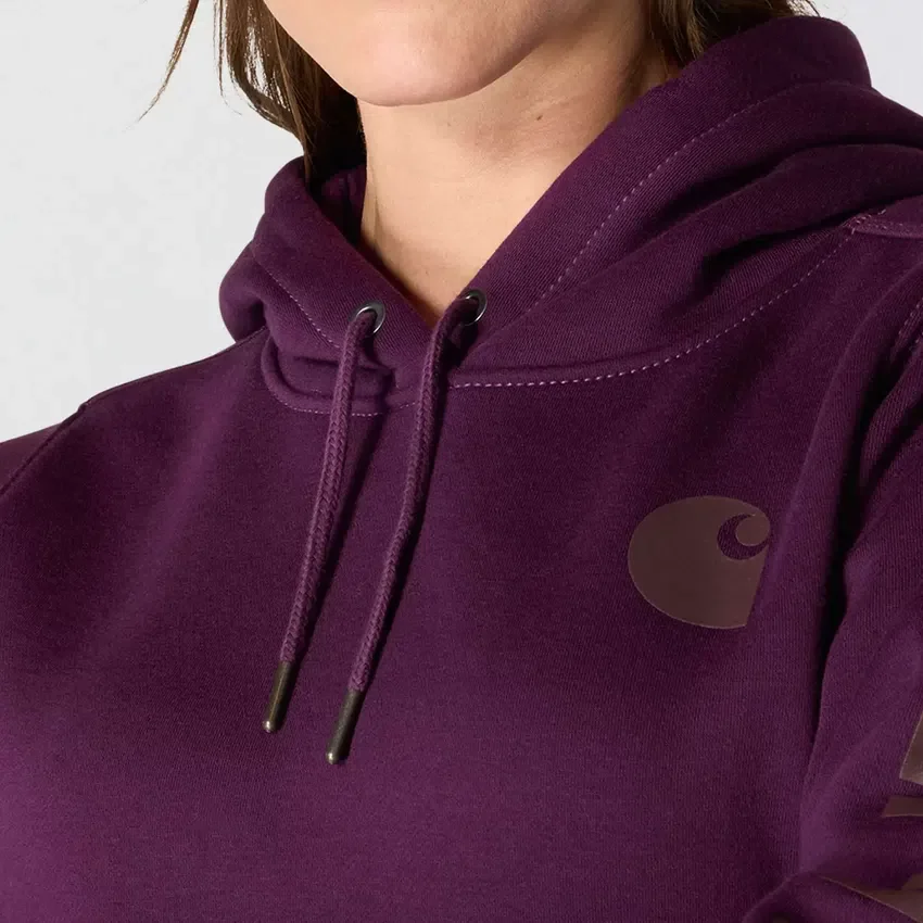 Camisola com capuz e logótipo Clarksburg icónica para mulher, com corte descontraído e forro polar