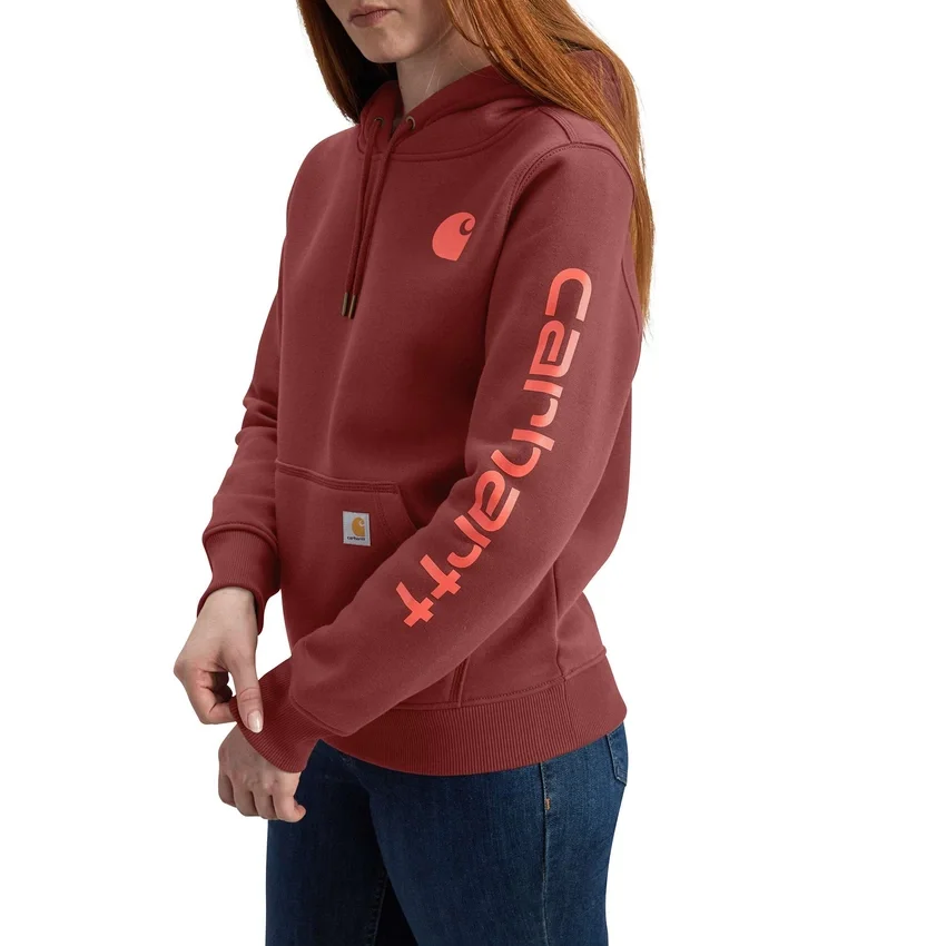 Camisola com capuz e logótipo Clarksburg icónica para mulher, com corte descontraído e forro polar