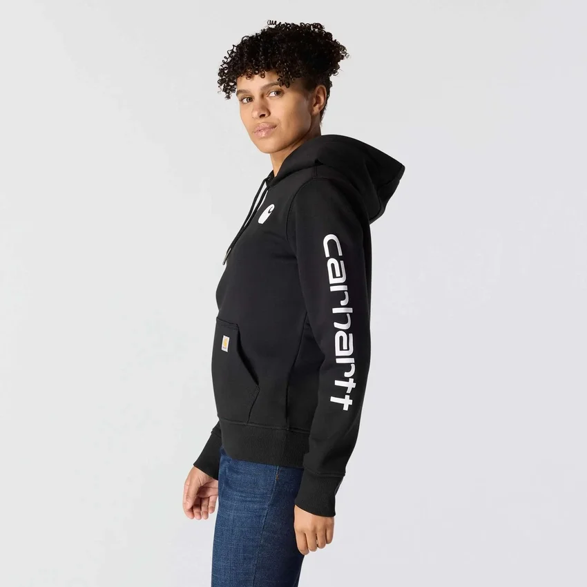 Camisola com capuz e logótipo Clarksburg icónica para mulher, com corte descontraído e forro polar