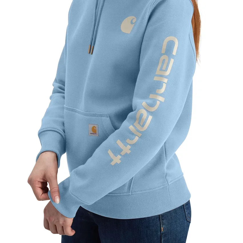 Camisola com capuz e logótipo Clarksburg icónica para mulher, com corte descontraído e forro polar