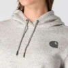 Camisola com capuz e logótipo Clarksburg icónica para mulher, com corte descontraído e forro polar