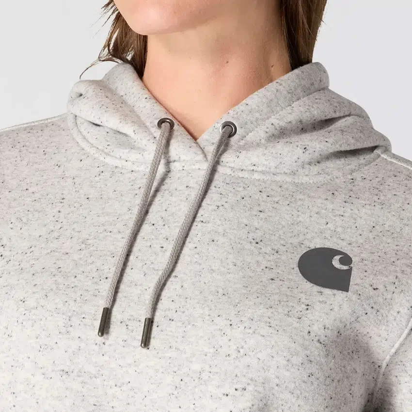 Camisola com capuz e logótipo Clarksburg icónica para mulher, com corte descontraído e forro polar