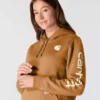Camisola com capuz e logótipo Clarksburg icónica para mulher, com corte descontraído e forro polar