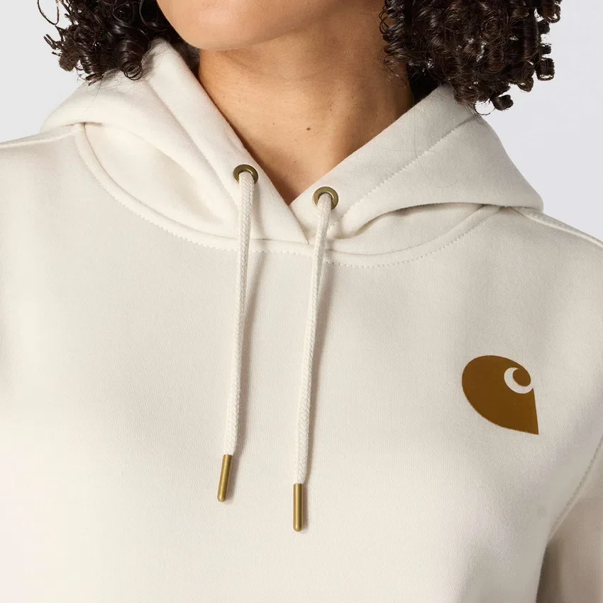 Camisola com capuz e logótipo Clarksburg icónica para mulher, com corte descontraído e forro polar