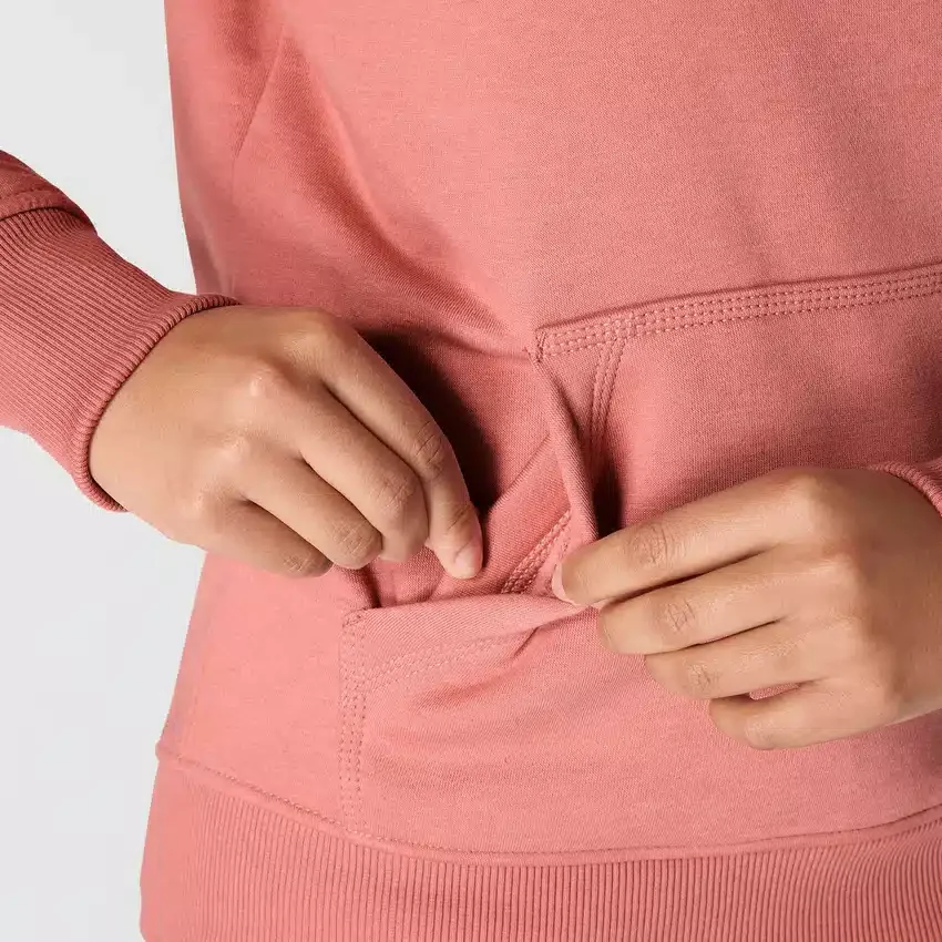 Camisola com capuz e logótipo Clarksburg icónica para mulher, com corte descontraído e forro polar