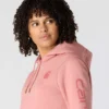Camisola com capuz e logótipo Clarksburg icónica para mulher, com corte descontraído e forro polar