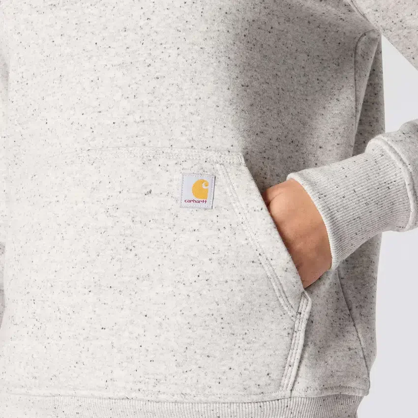Camisola com capuz e logótipo Clarksburg icónica para mulher, com corte descontraído e forro polar