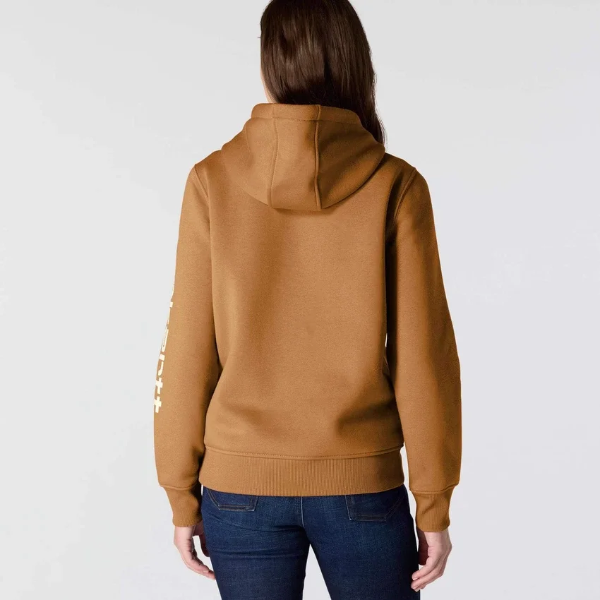Camisola com capuz e logótipo Clarksburg icónica para mulher, com corte descontraído e forro polar