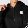 Camisola com capuz e logótipo Clarksburg icónica para mulher, com corte descontraído e forro polar