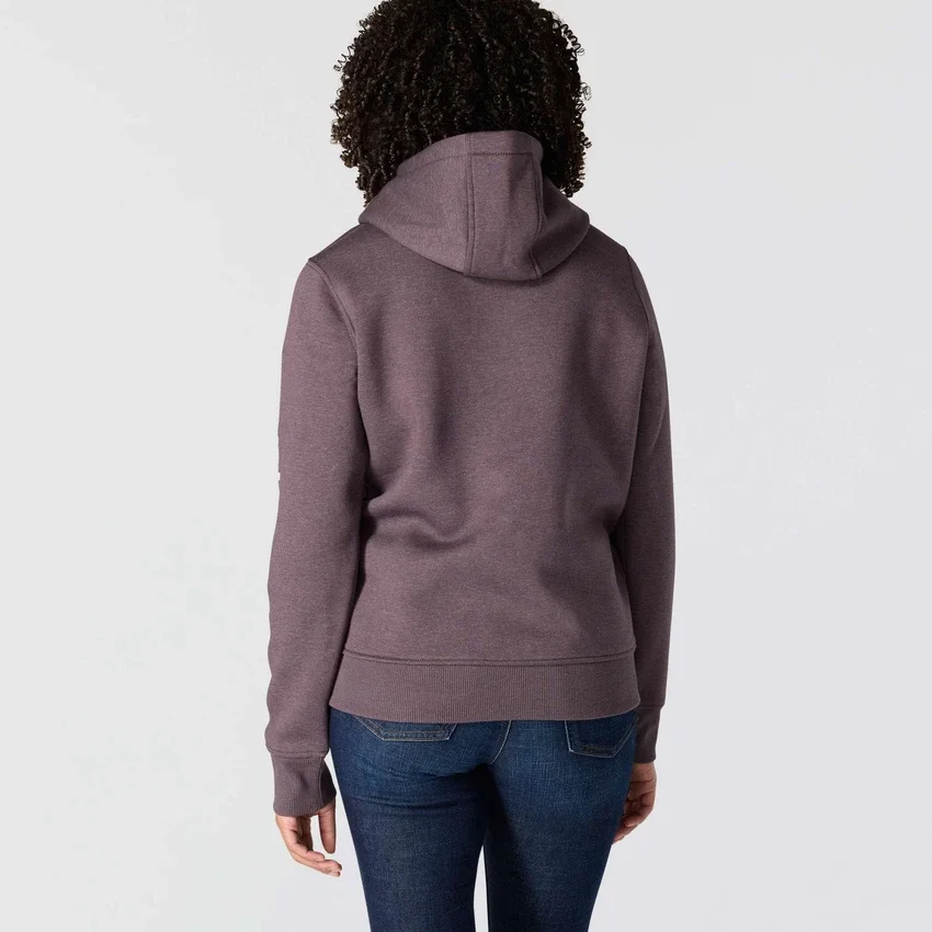 Camisola com capuz e logótipo Clarksburg icónica para mulher, com corte descontraído e forro polar