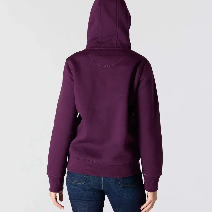 Camisola com capuz e logótipo Clarksburg icónica para mulher, com corte descontraído e forro polar