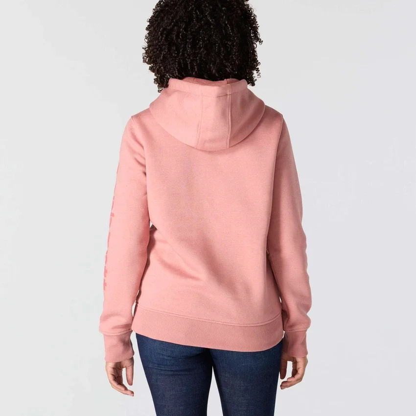 Camisola com capuz e logótipo Clarksburg icónica para mulher, com corte descontraído e forro polar