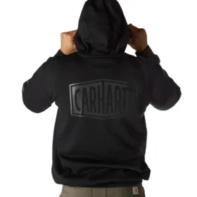Camisola com capuz e logótipo gráfico de corte largo para homem, de peso médio - Hoodies Rain Defender