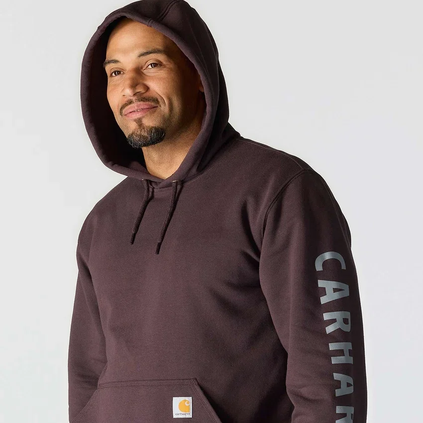 Camisola com capuz e logótipo gráfico de corte largo para homem, de peso médio - Hoodies Rain Defender