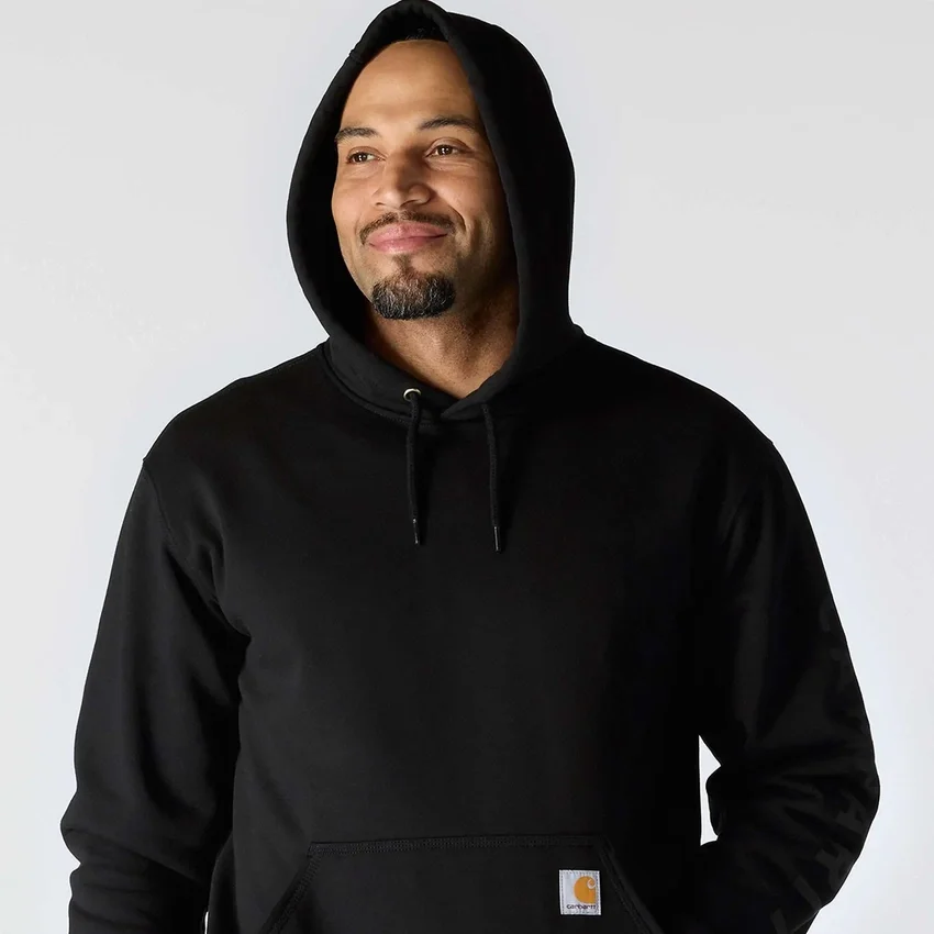 Camisola com capuz e logótipo gráfico de corte largo para homem, de peso médio - Hoodies Rain Defender