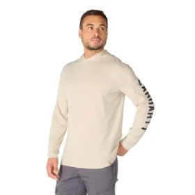 Camisola com capuz e logótipo para homem, corte descontraído e absorção de humidade