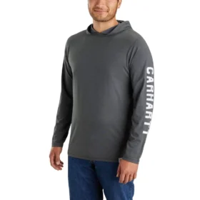 Camisola com capuz e logótipo para homem, corte descontraído e absorção de humidade