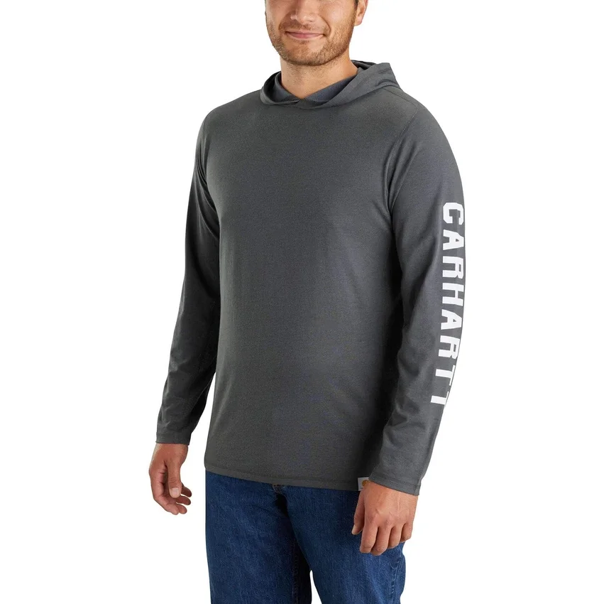 Camisola com capuz e logótipo para homem, corte descontraído e absorção de humidade
