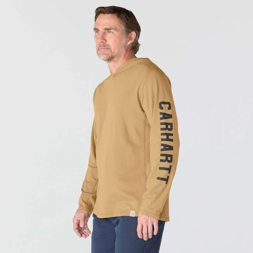 Camisola com capuz e logótipo para homem, corte descontraído e absorção de humidade
