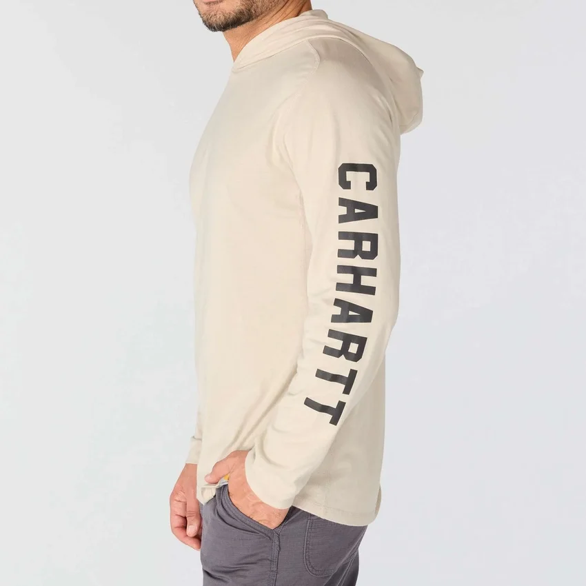 Camisola com capuz e logótipo para homem, corte descontraído e absorção de humidade