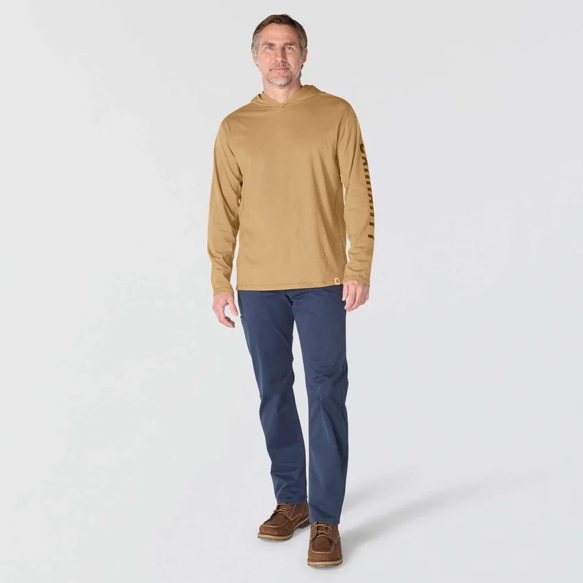 Camisola com capuz e logótipo para homem, corte descontraído e absorção de humidade