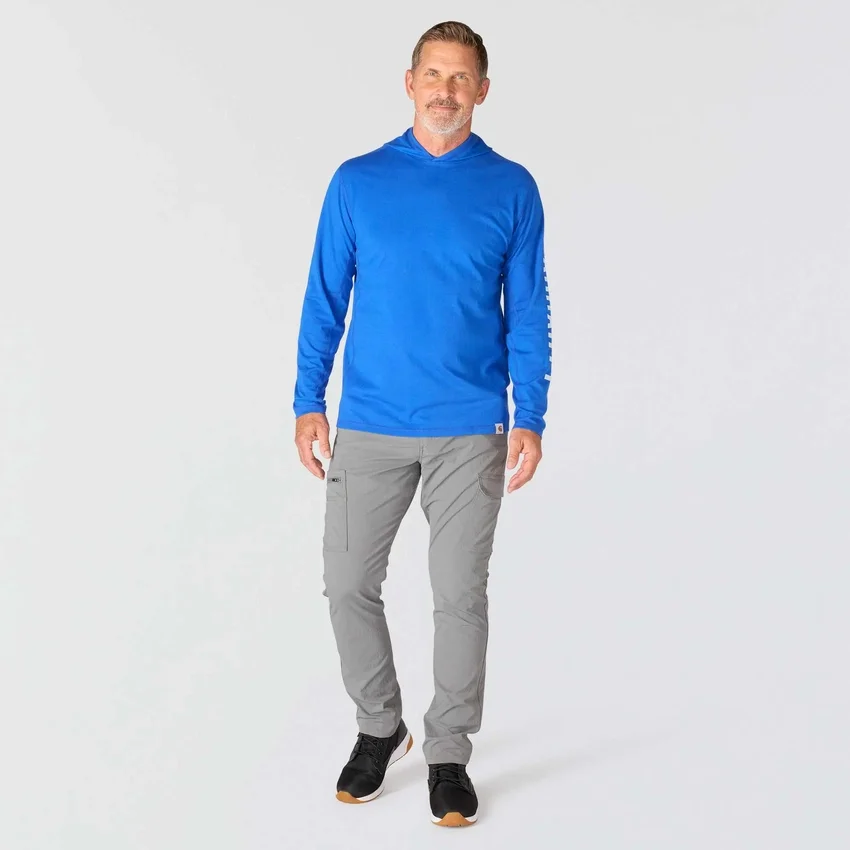 Camisola com capuz e logótipo para homem, corte descontraído e absorção de humidade