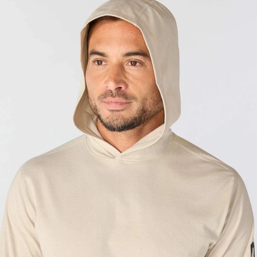 Camisola com capuz e logótipo para homem, corte descontraído e absorção de humidade