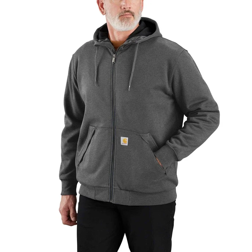 Camisola com capuz, fecho completo e forro térmico repelente à água Paxton para homem - Carhartt Rain Defender Hoodies
