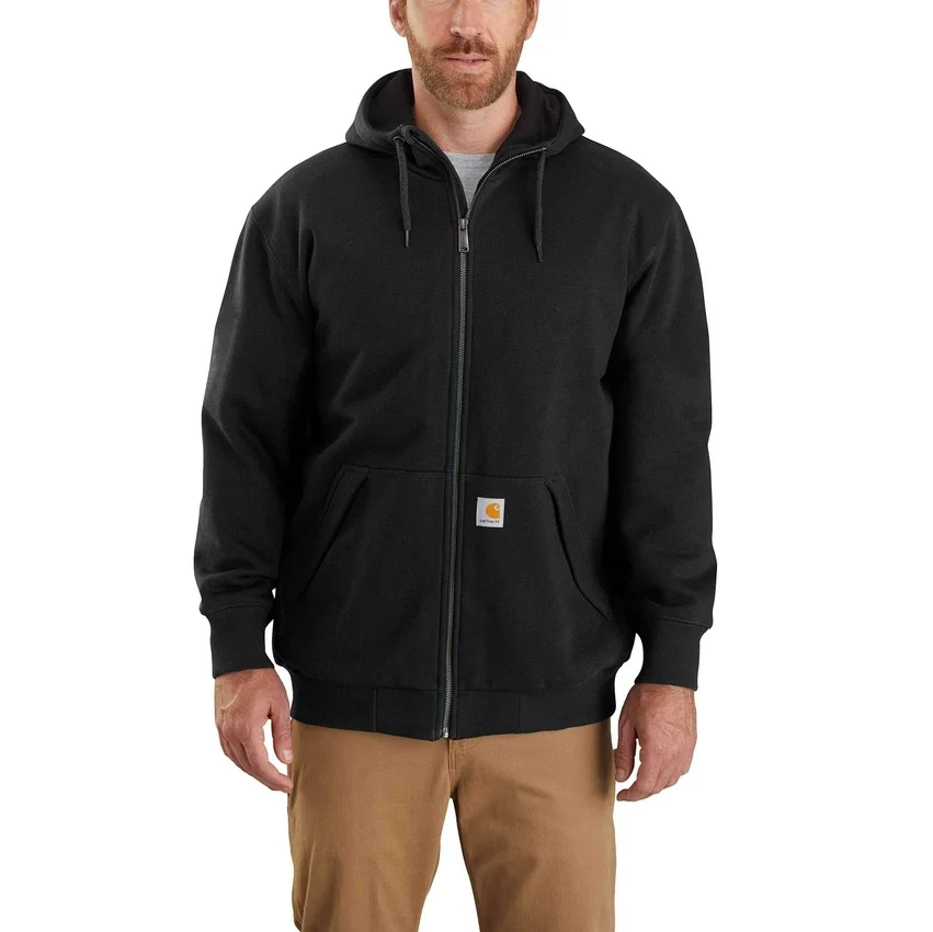 Camisola com capuz, fecho completo e forro térmico repelente à água Paxton para homem - Carhartt Rain Defender Hoodies