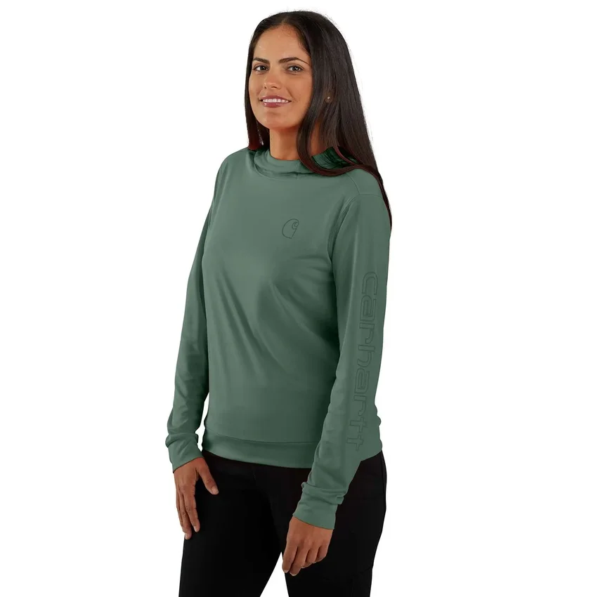Camisola com capuz Force Sun Defender UPF 50+ para mulher, com absorção de humidade - Hoodies de proteção solar
