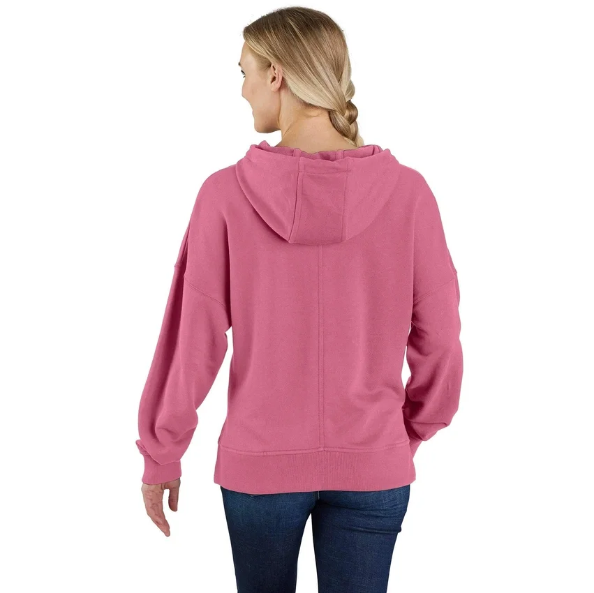 Camisola com capuz leve em Tencel, corte largo e logótipo gráfico, para mulher